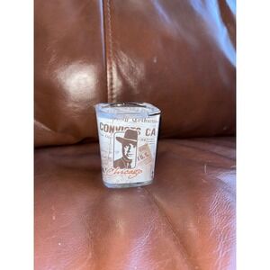 Chicago Capone Newspaper Print Shot Glass Souvenir Collectible